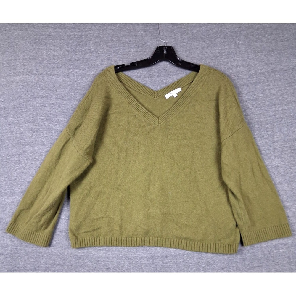 Madewell Womens Sweater M Dark Green Knit Crop Relaxed Earthy Gorp Minimalist